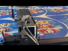 CO2 vision laser cutting machine with dural head double efficient